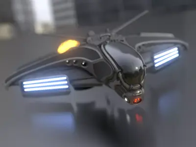 Intergalactic Spaceship Design in Blender Eevee Free low-poly 3D model
