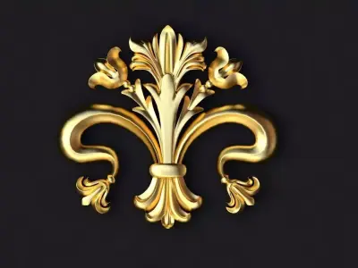 Central decor ornament for furniture 3D model 244