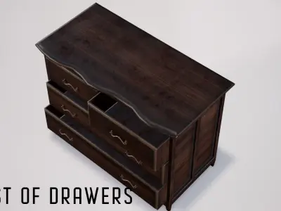 Chest Of Drawers - gameready low Low-poly 3D model