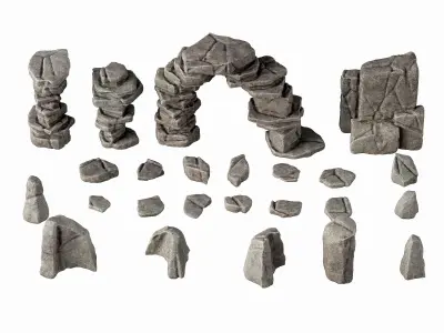 Stone rock desert constraction n1 3D model