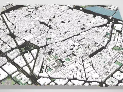 Cityscape Barcelona Catalonia Spain 3D model