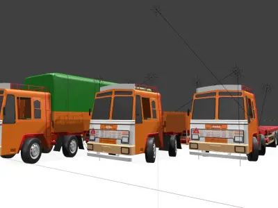 TATA 12 WHEELER TRUCK Low-poly 3D model