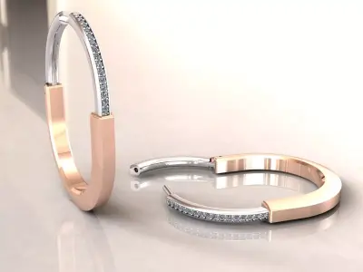 Lock Hoop Earrings T 3D print model