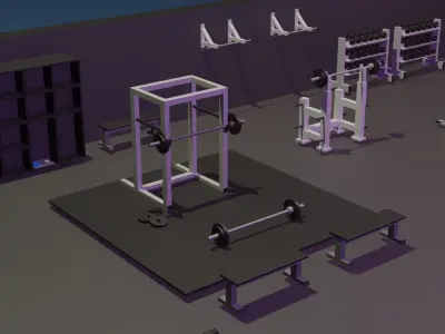 Gym Props Low Poly 3D model