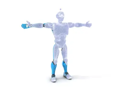 Blue Robotic Assistant model pack Low-poly 3D model