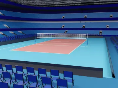Volleyball Stadium Low-poly 3D model