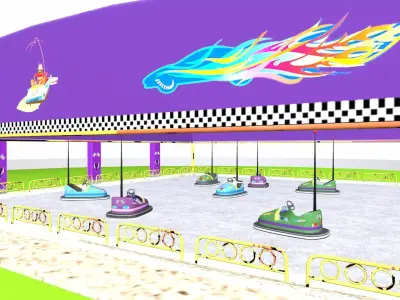 Bumper Car Game Low-poly 3D model