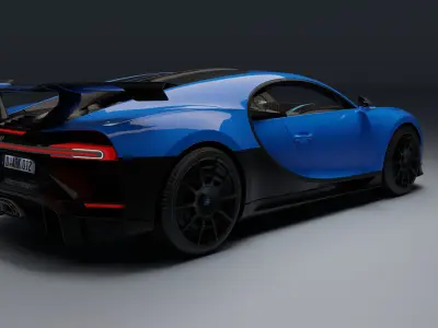 Bugatti Chiron Pur Sport Low-poly 3D model