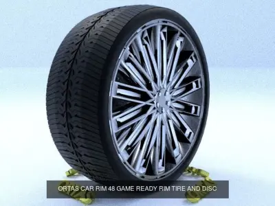 ORTAS CAR RIM 47-48 GAME READY RIM TIRE AND DISC 3D Model Pack