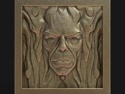 melted man face wall decor 3D print model