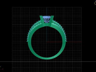 STL 3DM Print Ready Women Diamond Ring Lightweight Printable  3D print model 73