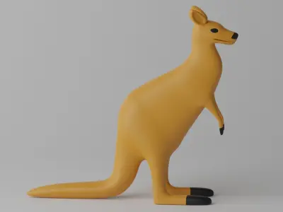 Cartoon Cute Kangaroo 3D model