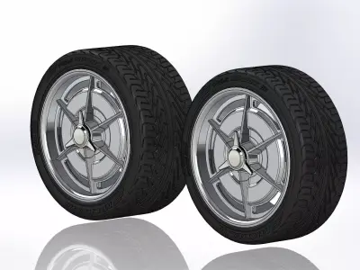 Set of custom wheels Curtis Speed 1963 Stingray for scale model 3D print model