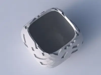 Bowl semi-quadratic with cavities  3D print model