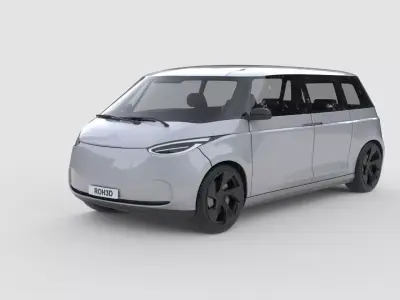 Generic Retro-Futuristic EV Van 3D model