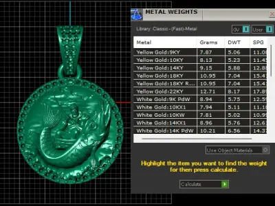 FISHING COIN PENDANT 3D PRINTABLE MODEL  3D print model