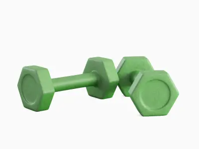 Small Rubber Dumbbell 05 3D model