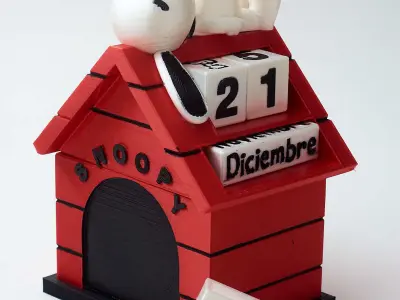 Snoopy and Woodstock Perpetual Desk Calendar 3D print model