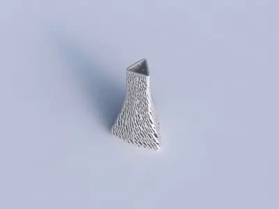 Vase grounded triangle with dense twisted organic lattice 3 3D print model