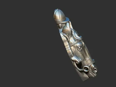 Race Horse With Jockey Front 3D print model