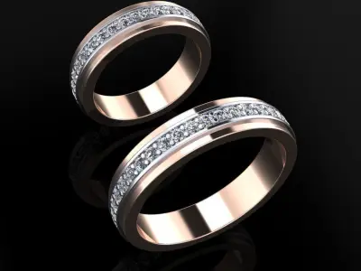 Wedding Bands 05 3D print model