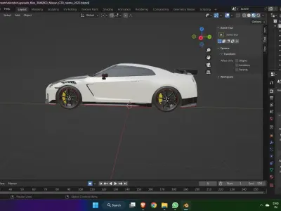 NISSAN GTR WITH CARBON FIBER HOOD 3D model