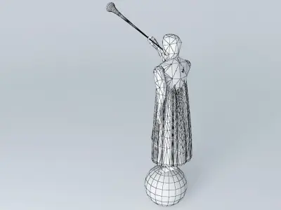 Angel figure holding trumpet Free 3D model