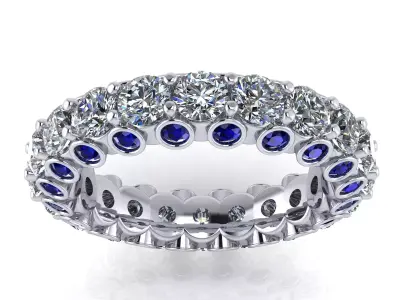 Diamond Eternity Band 3D print model