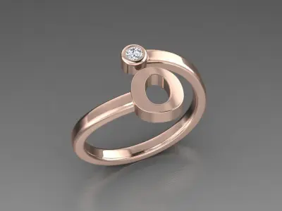 Jewelry Alphabet Ring O 3D print model