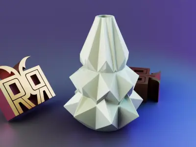free christmas tree vase decor candle mold Free 3D print model