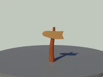 Low Poly Signpost directional sign Free 3D model