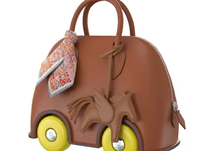 Hermes Mini Bolide Bag On Wheels Brown Low-poly 3D model