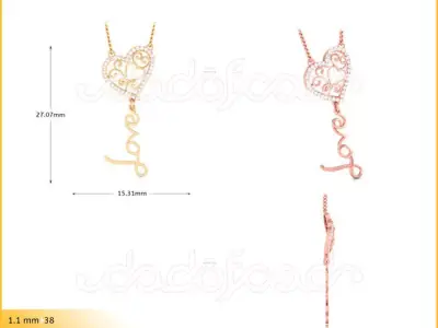 light weight yellow gold  diamond pendent -DOC-P8085 3D print model