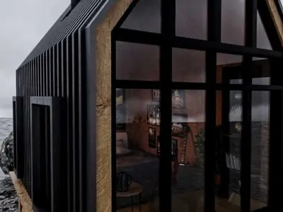 modern cabin V1 3D model