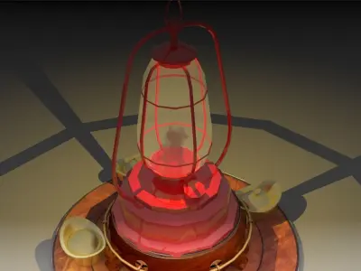 Chinese kerosene with gold ingot 3D model