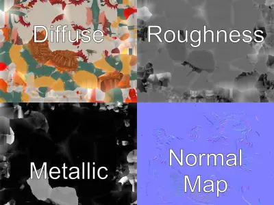 Festive Balloon with Artwork and Basket model pack Low-poly 3D model