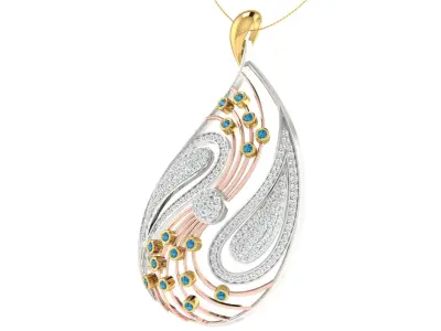 Solitaire Women Pendant 3dm STL OBJ FBX Renders Details 3D print model 3
