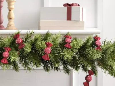 Red Swirled Holiday Shaped Ornament 3D model