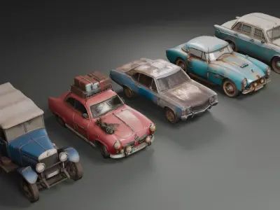 Stylized Cars Set  3D model