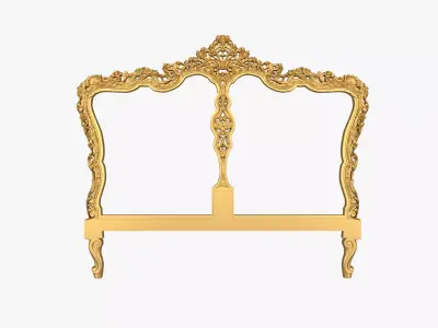 Classic Carved Bed 3D model 10 3D model