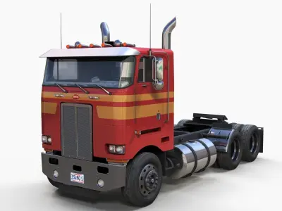 Peterbilt 362 daycab truck Low-poly 3D model