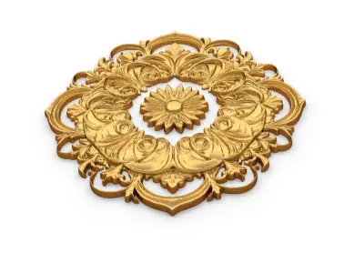Rosette decorative ceiling medallion 02 3D model