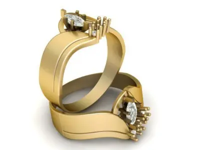 LUXURY ENGAGEMENT DIMOND RING 3D PRINTABLE MODEL 3D print model