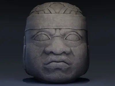 Olmec Statue Low-poly 3D model