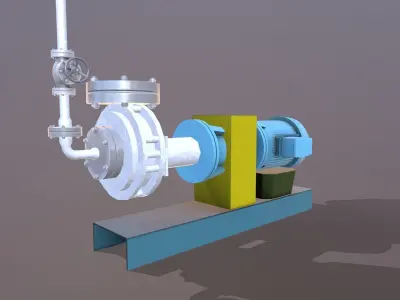 Pump 3D Model Low-poly 3D model