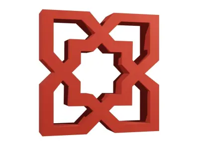 Brick Jaali Star 8 3D model