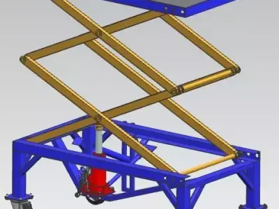 Scissor Lift Table Powered  by Hydraulic jack  3D model