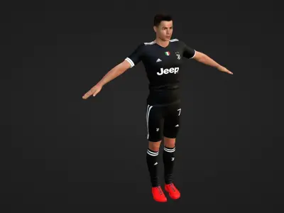 Cristiano Ronaldo - Juventus Low-poly 3D model