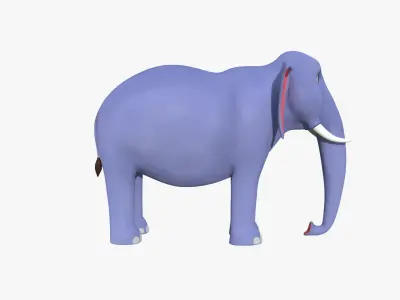 3D Cartoon Elephant Low-poly 3D model