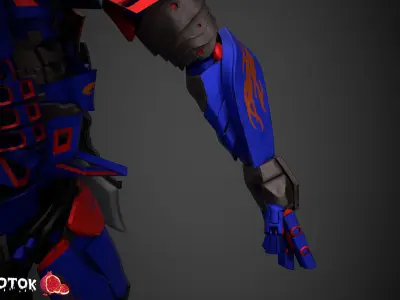 Warrior robot Free low-poly 3D model